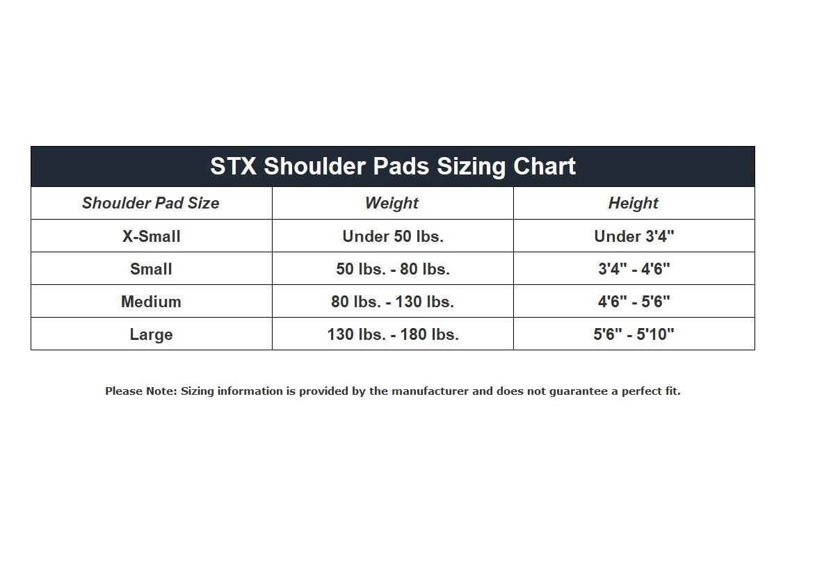 Lacrosse Shoulder Pad Sizing Chart