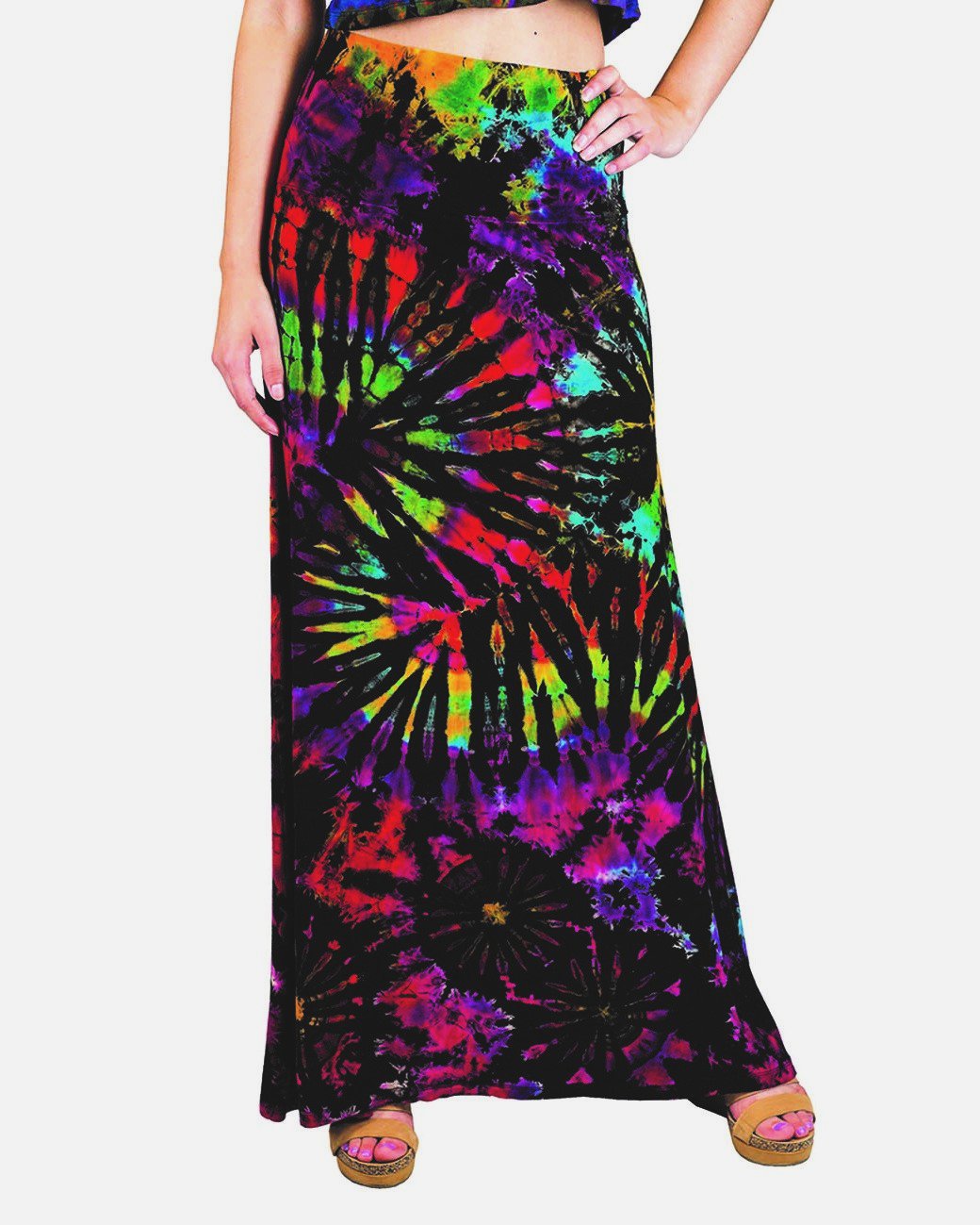 tie dye maxi skirt