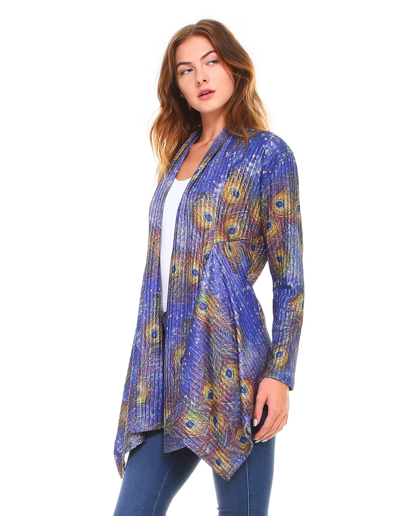 Peacock Feathers Cardigan Purple – shopdafe