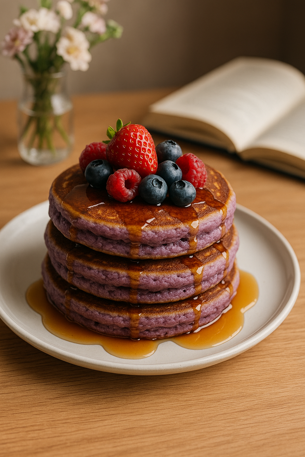Recette healthy de pancakes à l’ube en poudre – idéal pour rééquilibrer son alimentation