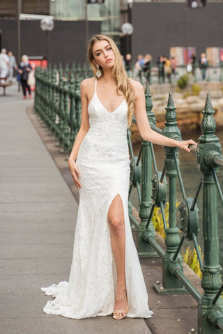white gown party wear