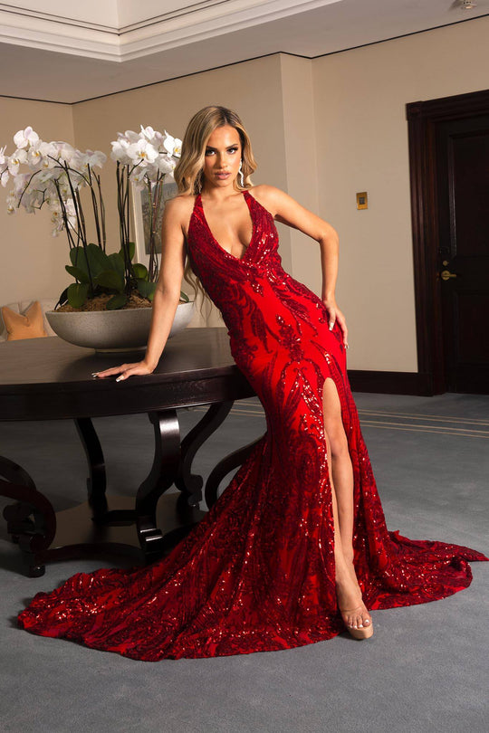 Diana Jenkins' Red Sequin Gown