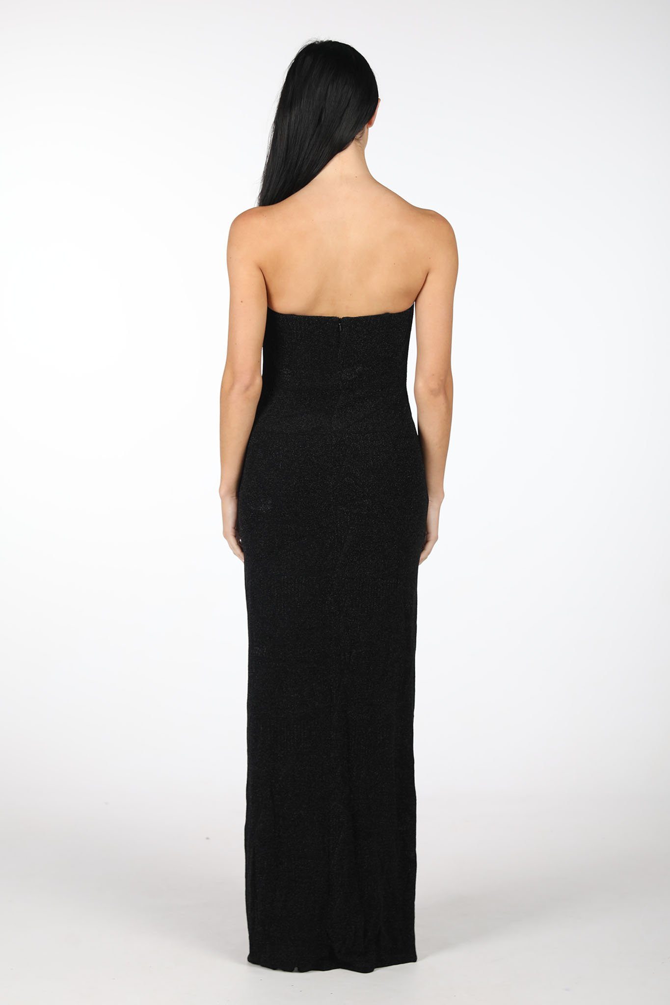 black strapless maxi dress formal