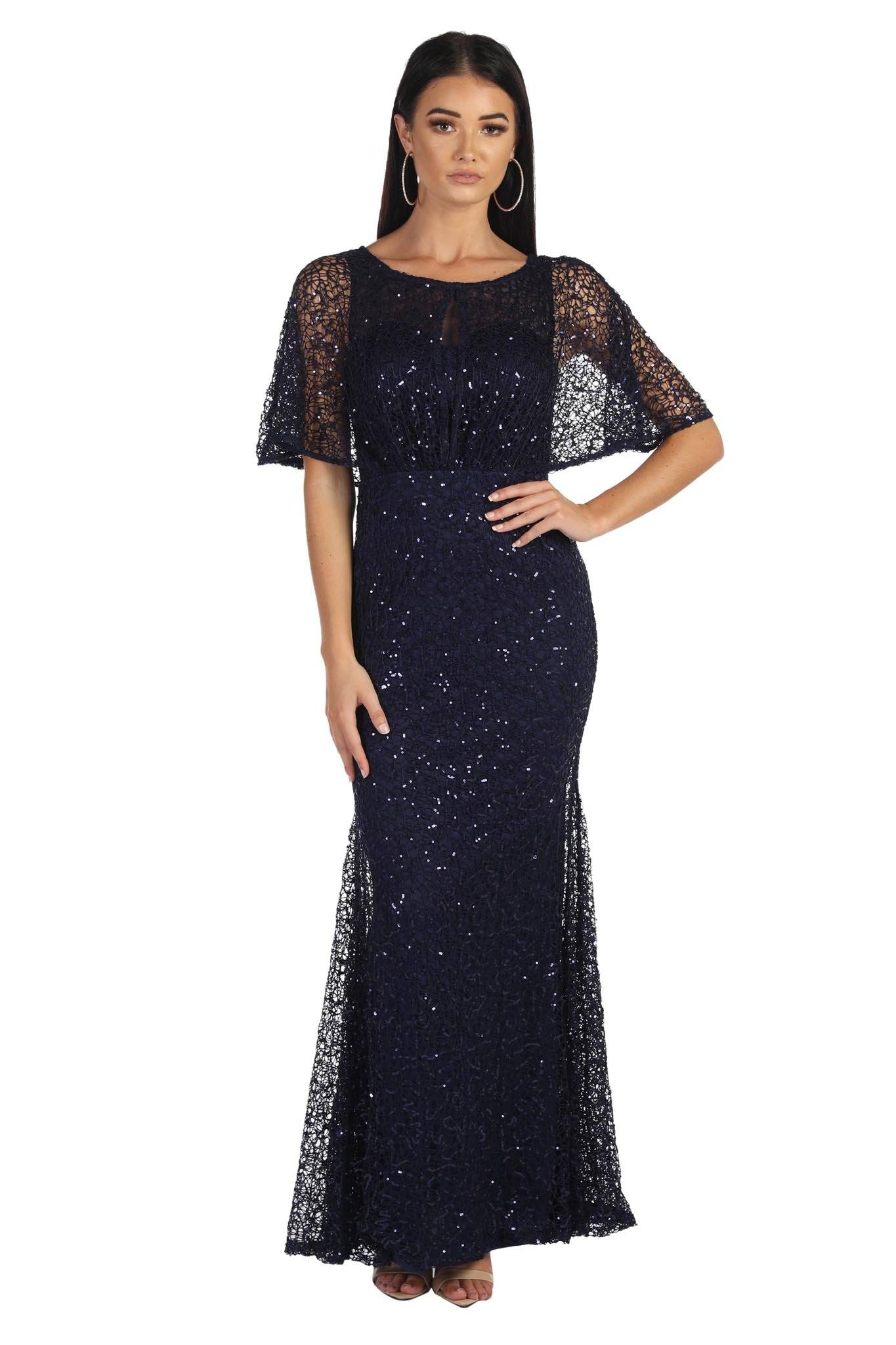 navy evening maxi dress