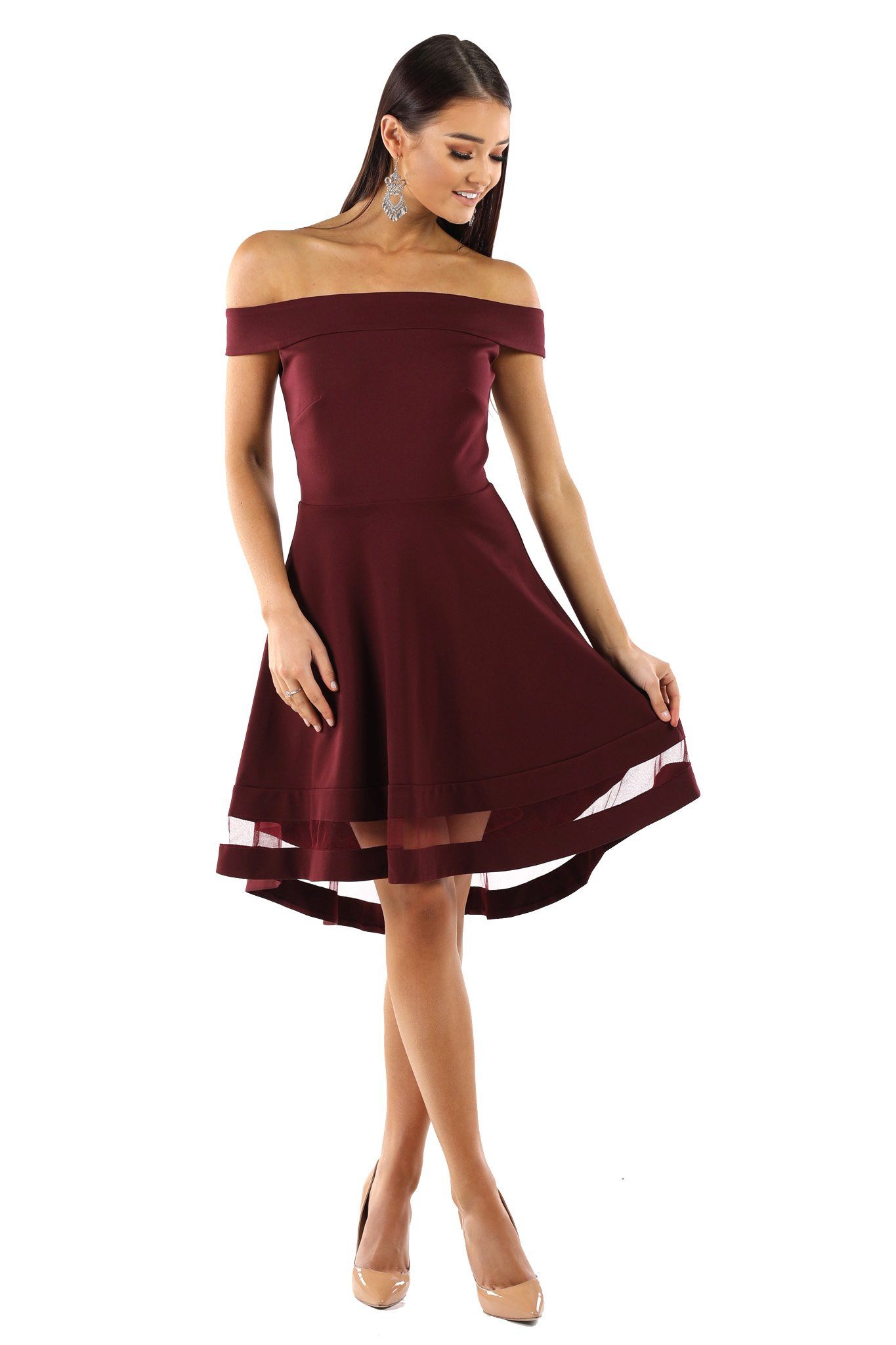 off the shoulder skater dress