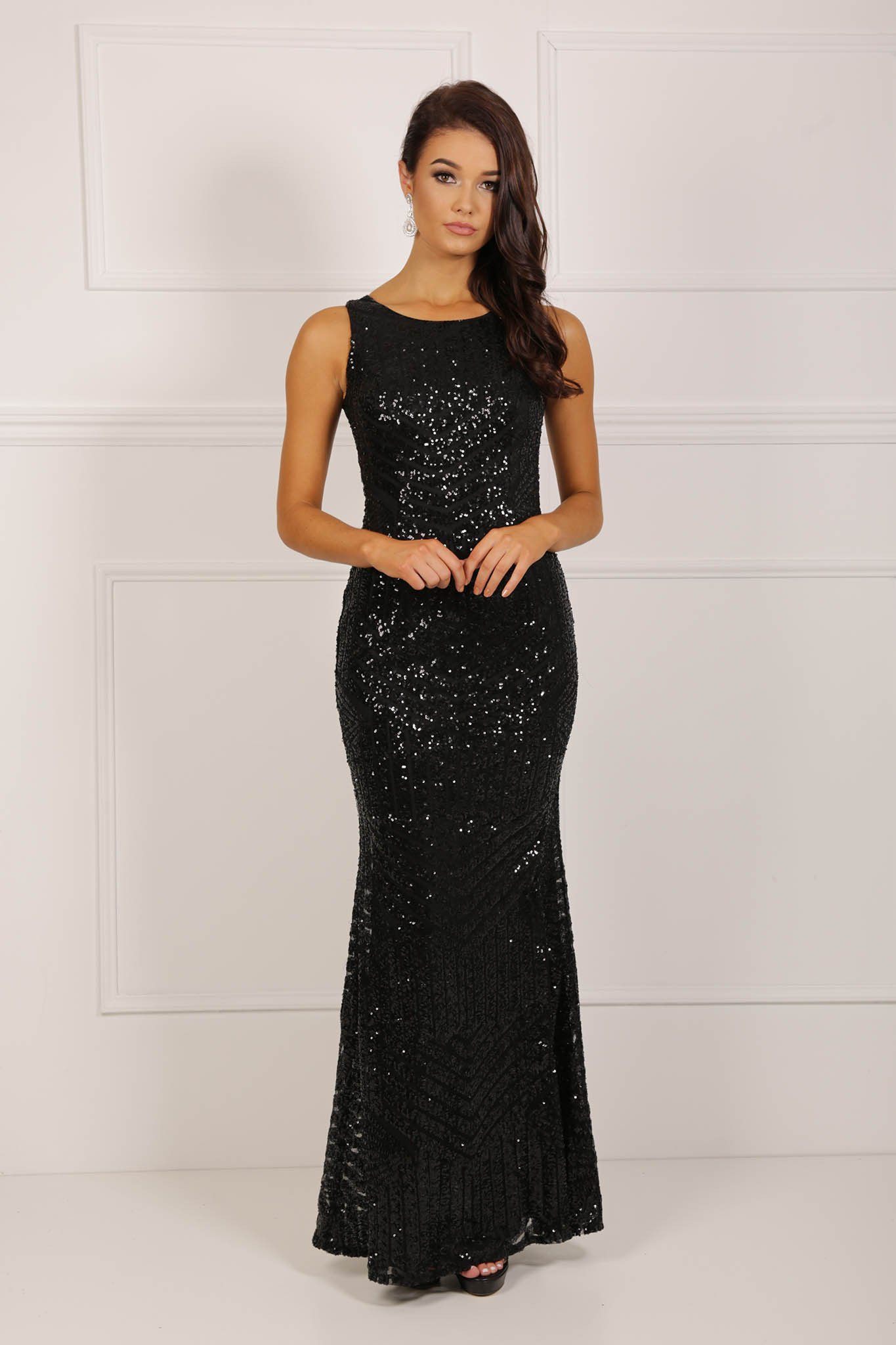 black sparkly gown