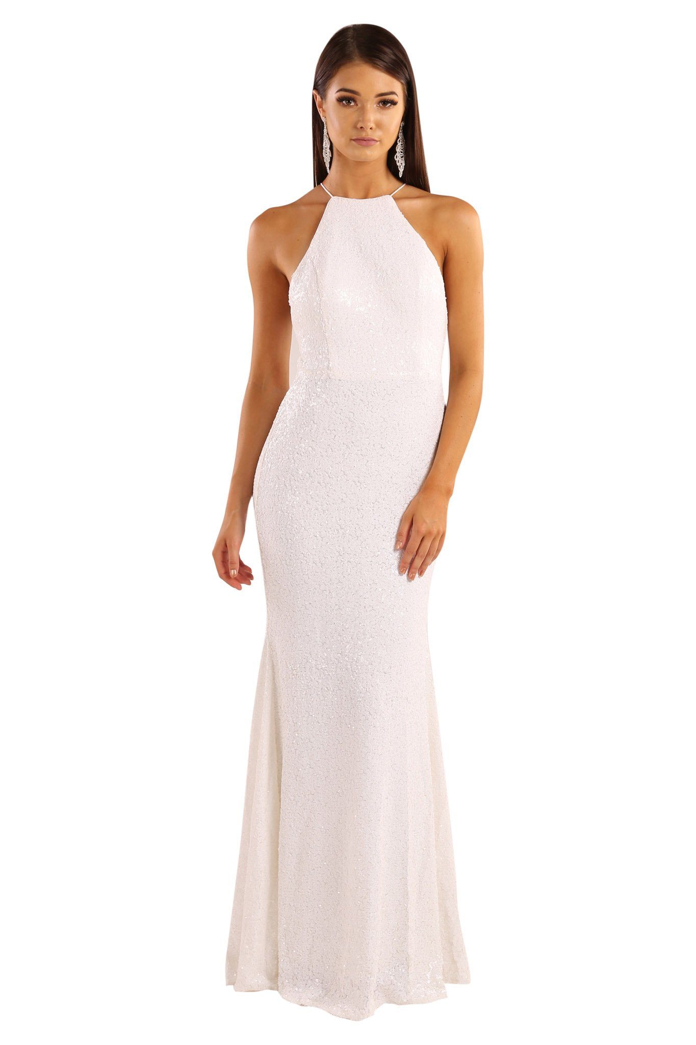 Stella Sequin Maxi Dress White Noodz Boutique