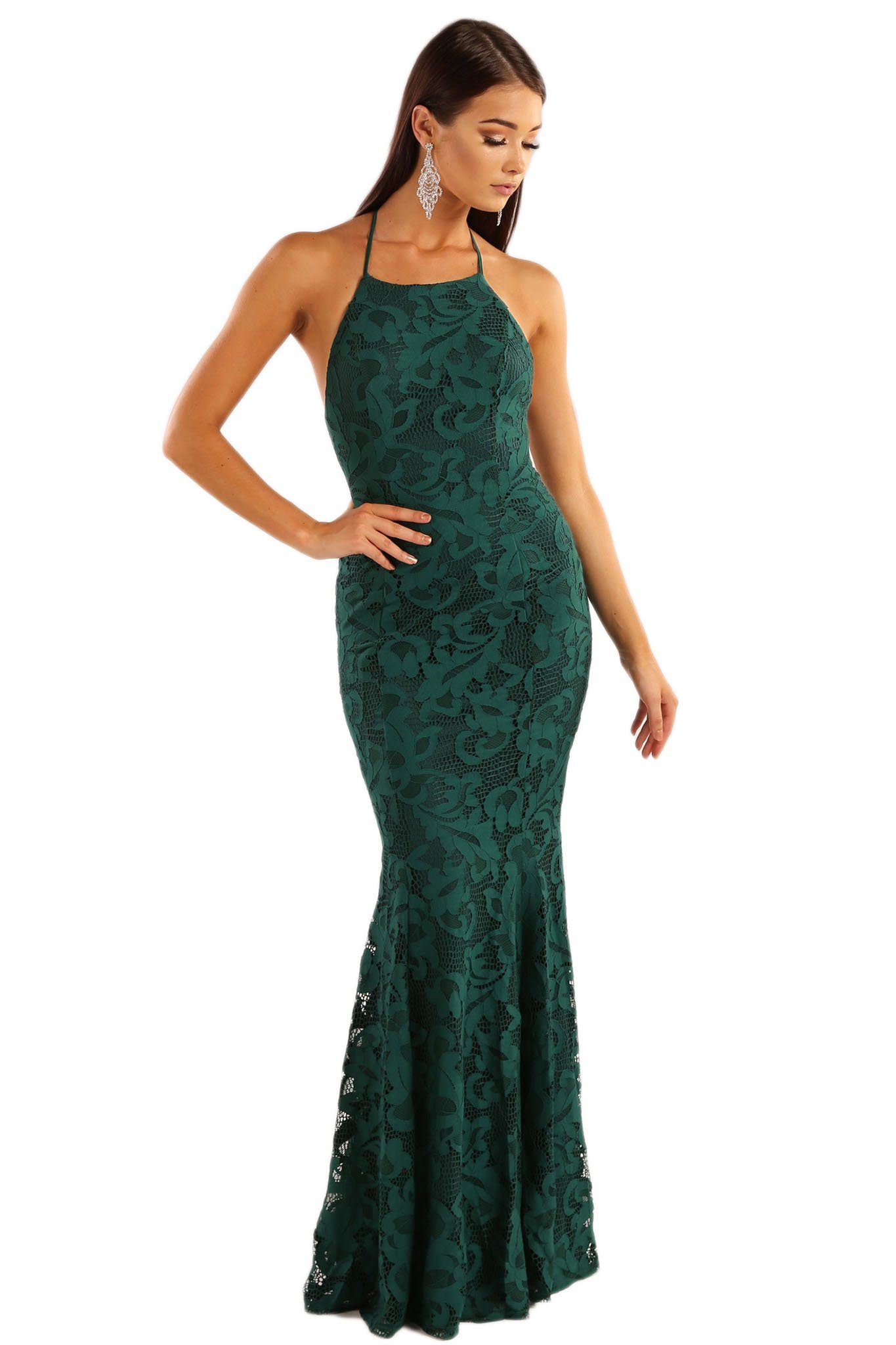 lace green maxi dress