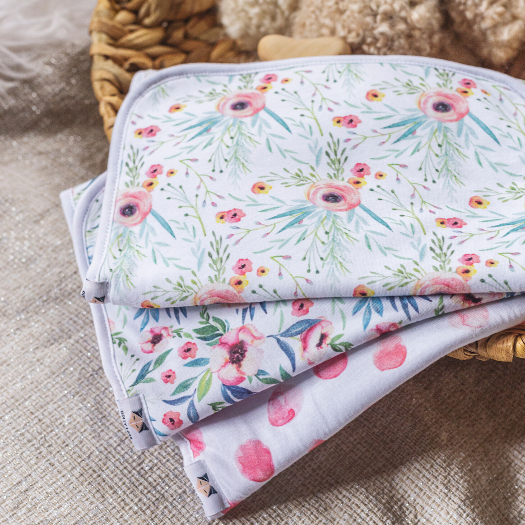 floral burp cloths