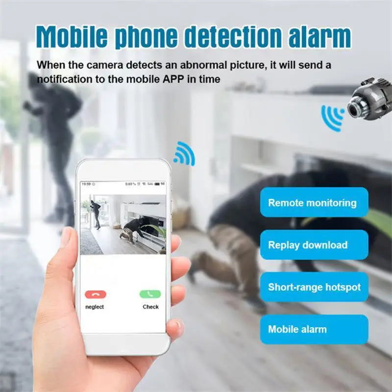 Mini WiFi Camera Night Vision, Motion Detect, Audio, Indoor - P12 Hub Europe