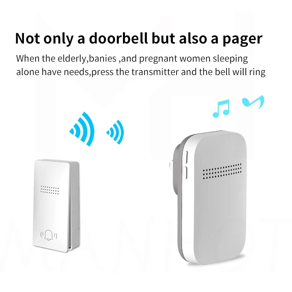 Wireless Doorbell | Self-Powered, 38 Ringtones, 150M Range - P12 Hub Europe