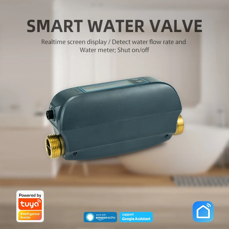 Water Valve WiFi Smart Flow Rate Meter Remote Control - P12 Hub Europe