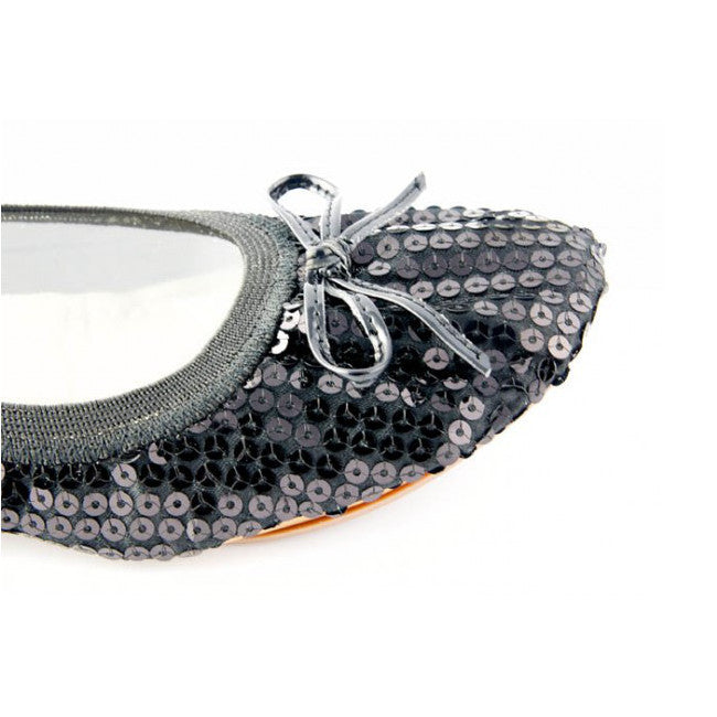 black sequin flats