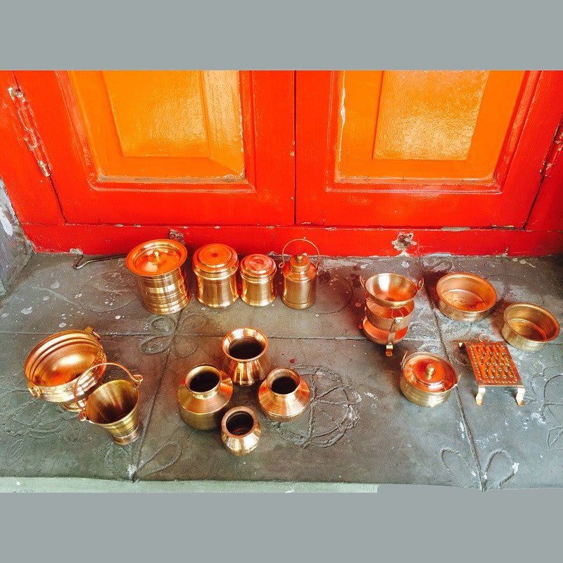  Miniature  Copper Kitchen  Set  of 10pcs Bhatukli Heart 