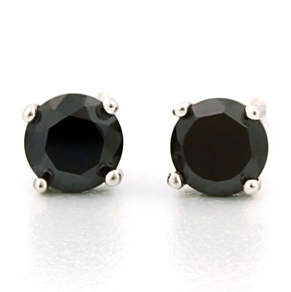 Chris: 4mm, 0.5ct Black Ice Simulated Diamond CZ Screw Back Earrings ...