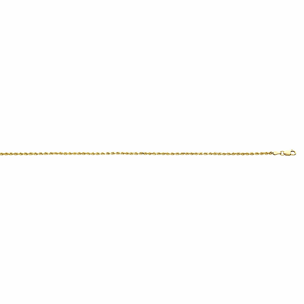 2.1mm Diamond-Cut Solid Rope Chain 14K Yellow Gold, 20 Inches ...