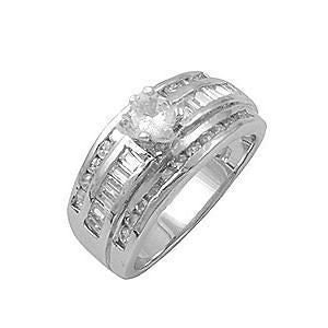 Stefanie: 2.96ct Stacked Band Russian Ice CZ Wedding Ring Set - Trustmark Jewelers
