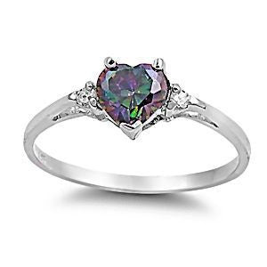 Madison: 0.81ct Heart Cut Mystic Topaz and CZ Promise Friendship Ring ...