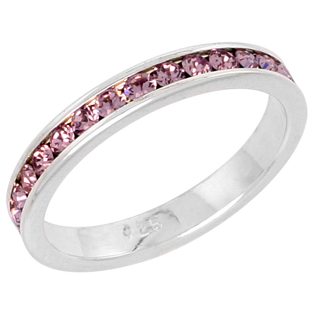 Rena: Stackable Simulated Alexandrite Birthstone Eternity Band Ring ...