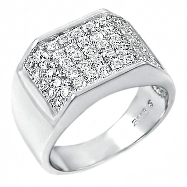 Sonia: 1.35ct Russian Ice CZ 5-Row Semi Eternity Fashion Ring Silver ...