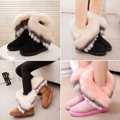 Elegancia invernal con botas Arctic Fur™ en un atuendo casual chic.