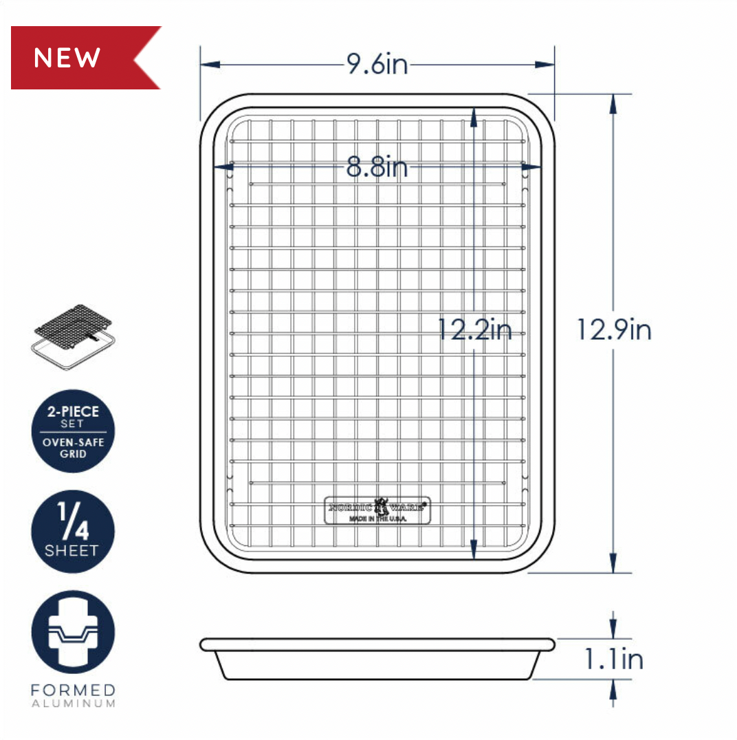 Nordic Ware 2 Piece Half Sheet with Oven-Safe Grid