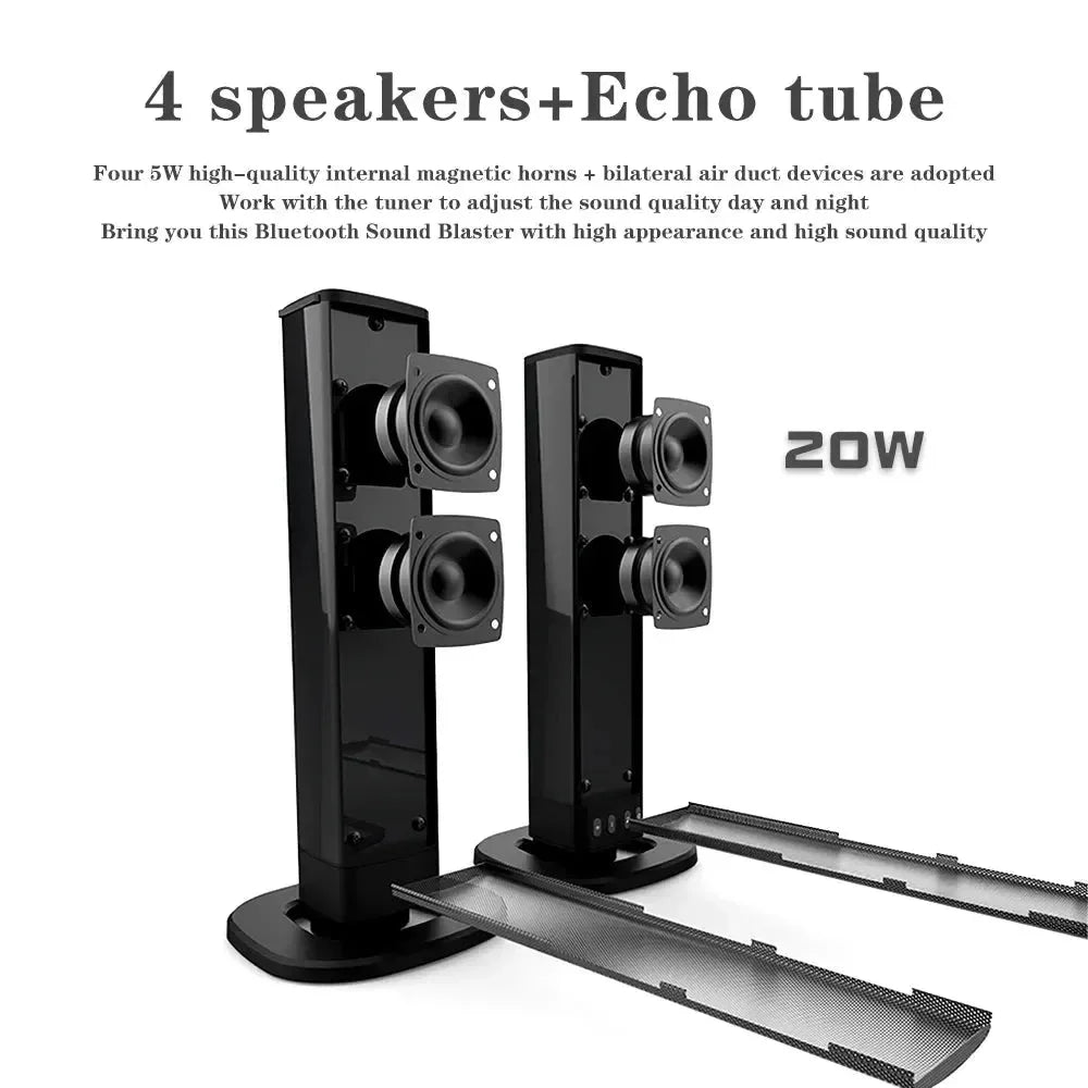 Powerful Soundbar Sound Radio Blaster Bar Audio TV PC Computer Subwoofer Wireless - Loja Manuel Coelho