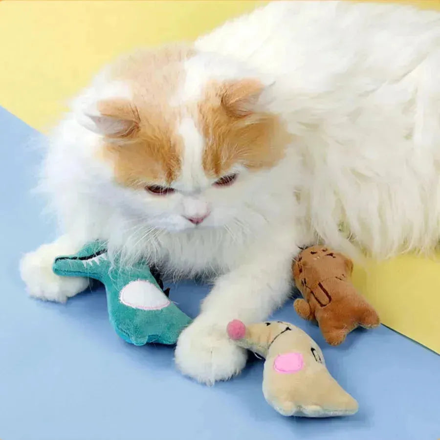 Pet Molar Bite toy Cartoon Stuffed Animal Cute Plush Cat Chew Toy - Loja Manuel Coelho