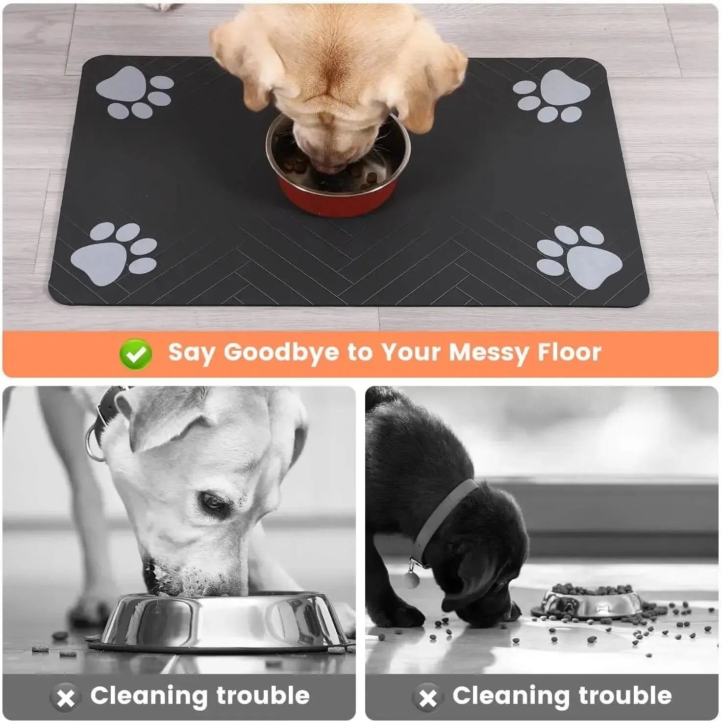 Tapete para comida de cachorro e gato - Tapete para tigelas de água de animais de estimação - Tapete de alimentação para tigelas de cachorro e gato - Loja Manuel Coelho