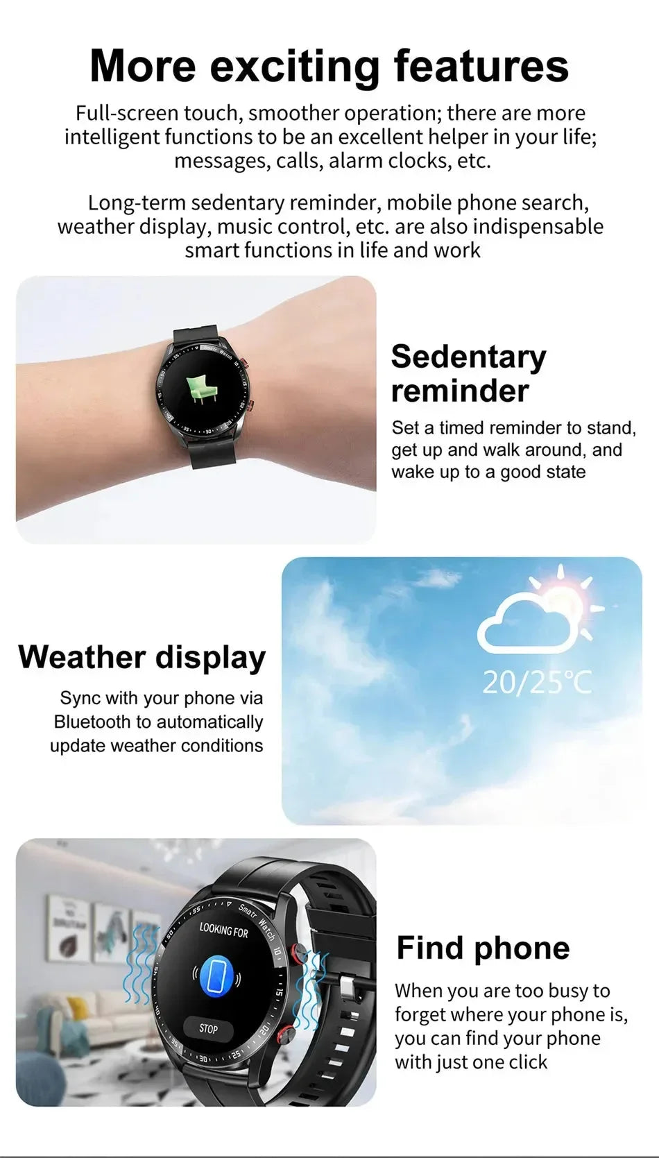ECG+PPG Bluetooth Call Smart Watch Men Laser Health Blood Pressure - Loja Manuel Coelho