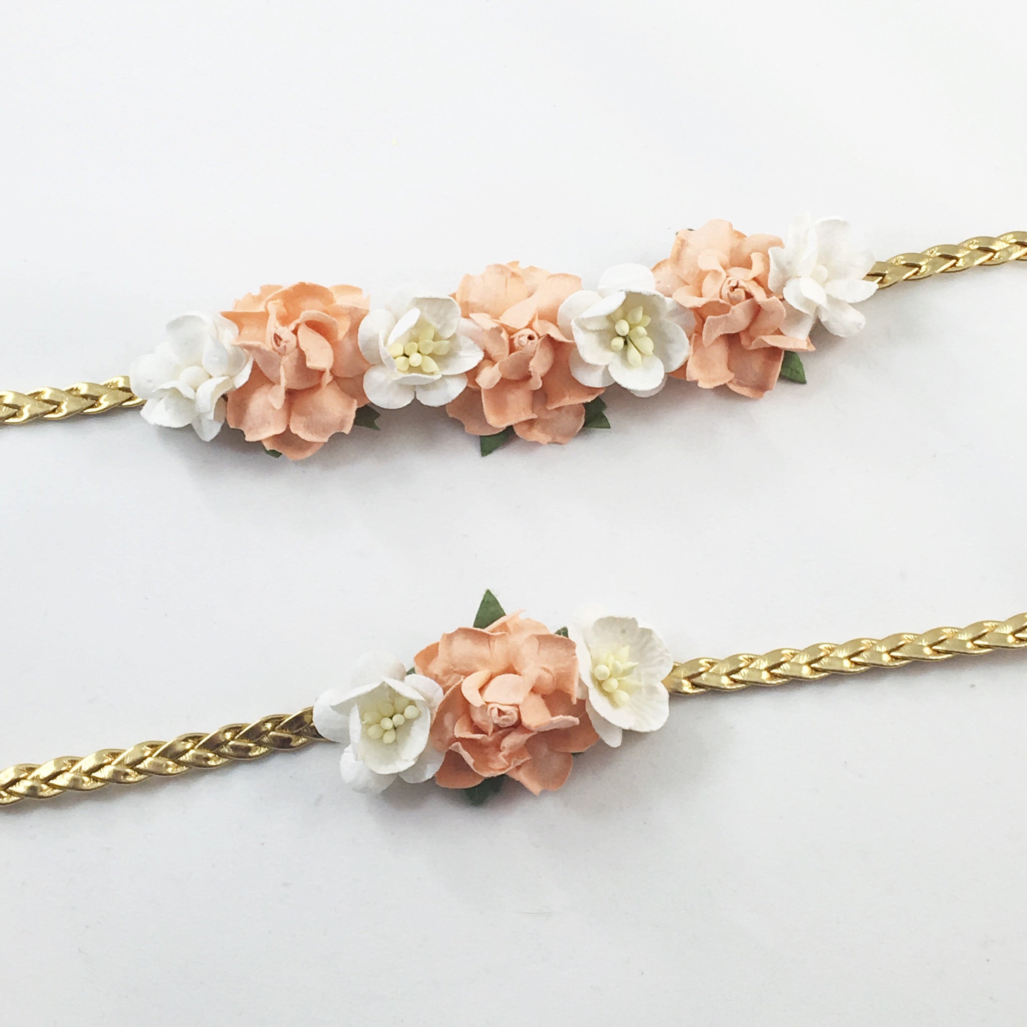 Mommy and Me- Peach, Cream and Gold Headband - CutieCoutureCo