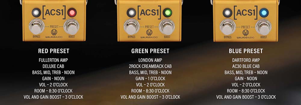 Factory Presets for the ACS1 from Walrus Audio. 