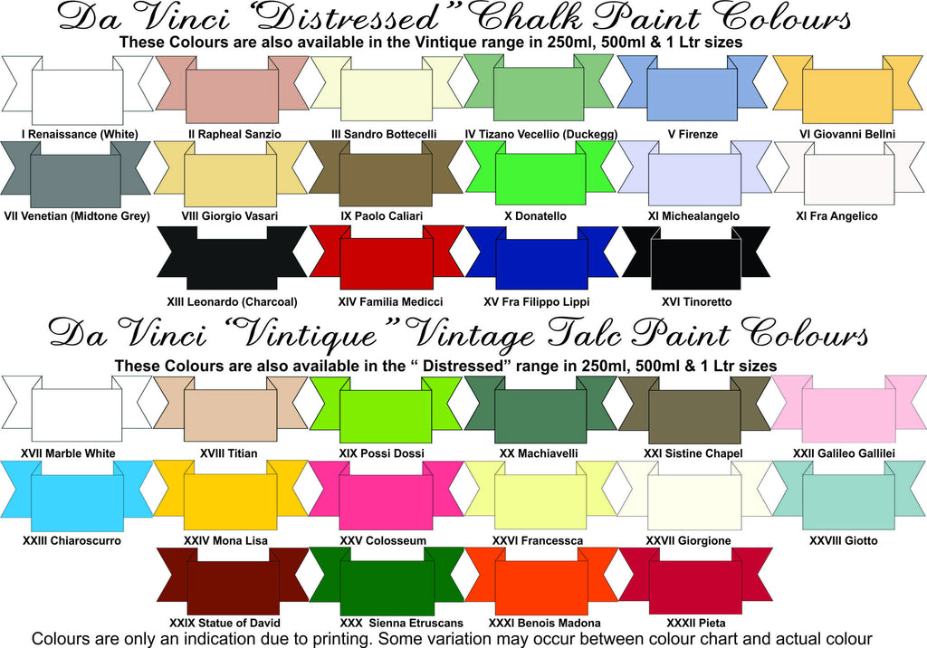 Renaissance Chalk Paint Color Chart