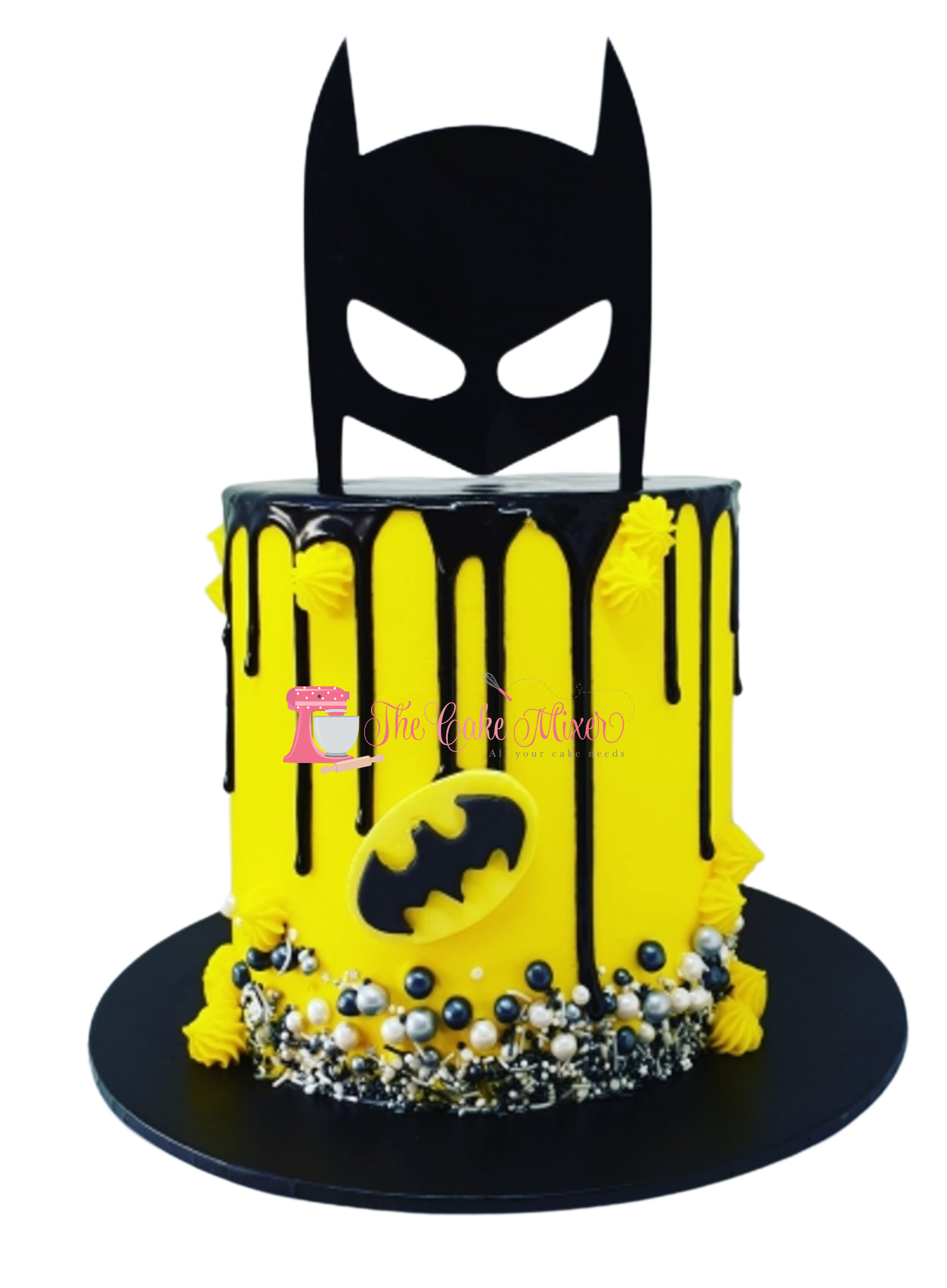 Classic Yellow & Black Batman Buttercream Cake