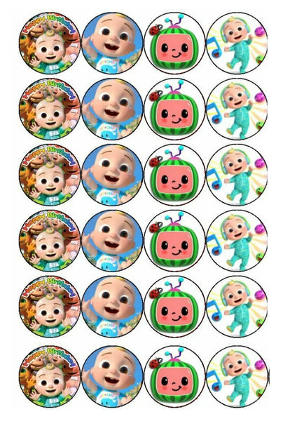 Cocomelon Wafer Paper Cupcake Toppers x12 - The Cake Mixer | The Cake Mixer