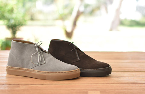 Desert boot da uomo in camoscio e suola in gomma, made in italy, ofanto