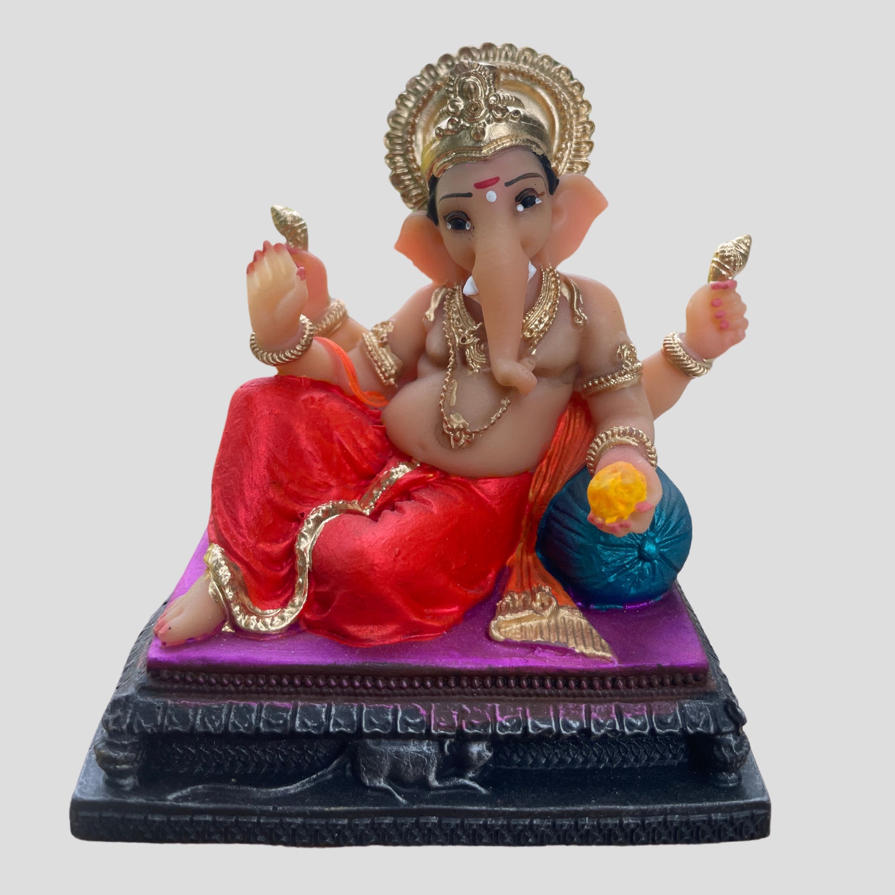 Chaurang Pat Sawkar Ganpati - 4 inch