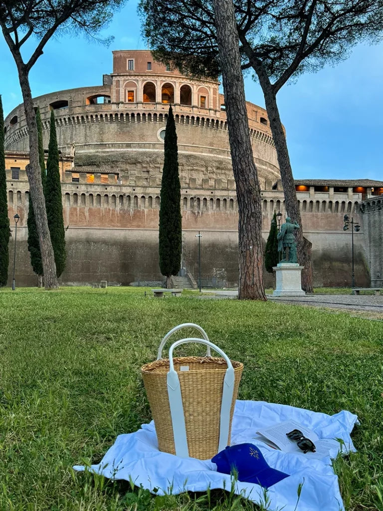 ISSIMO Straw Tote Bag White