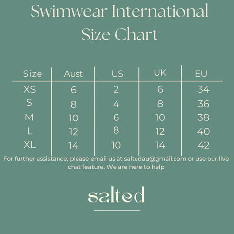 Salted Surf Co size guide