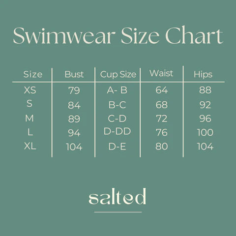 Salted Surf Co Size Guide