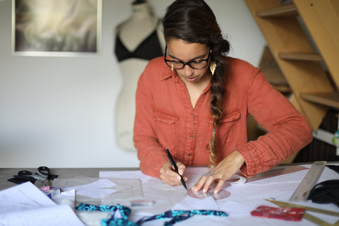 Laure in her sewing room, Lore of The Sea Founder