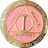 1 Year Reflex Pink Gold Plated AA Medallion