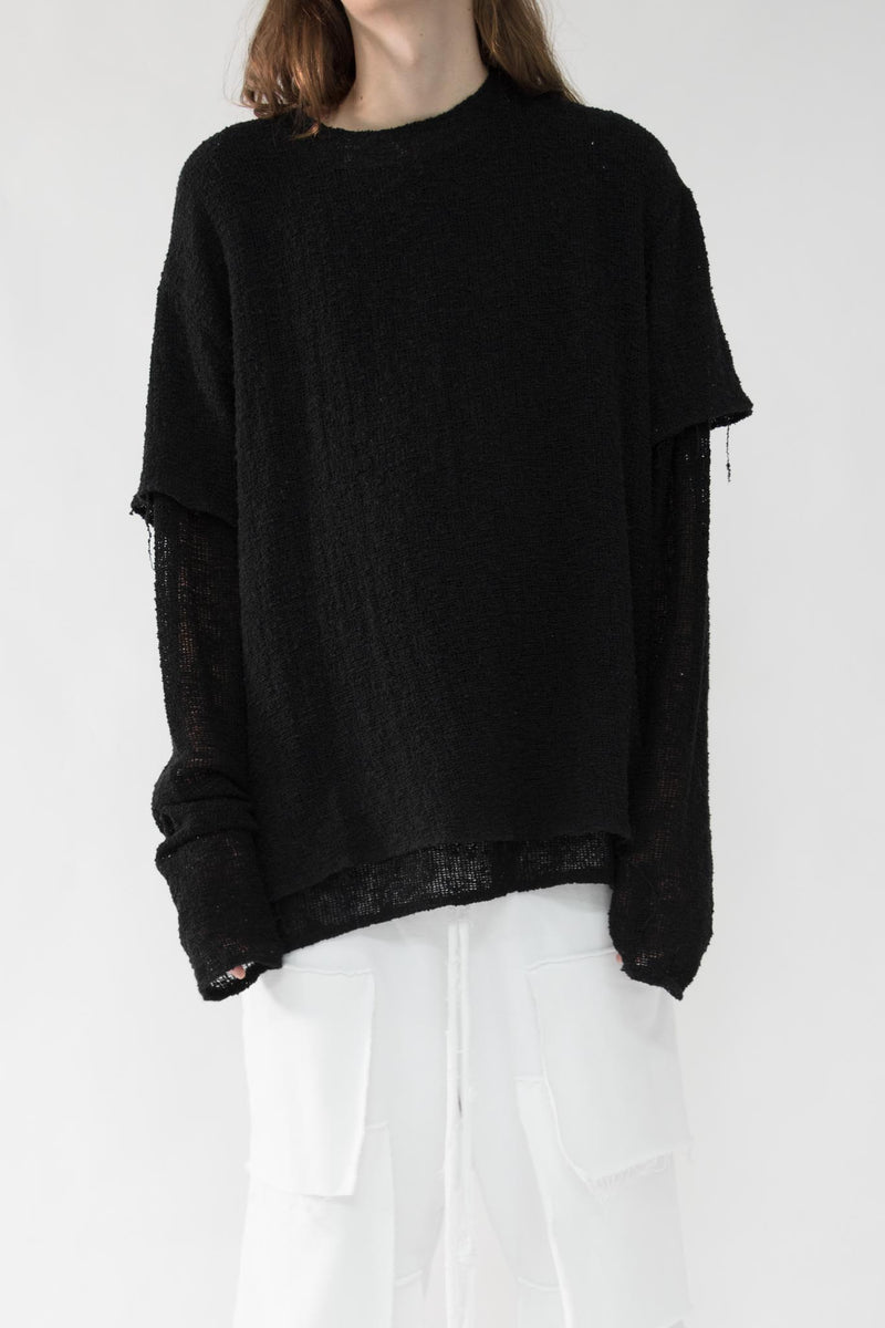 layered knit sweater