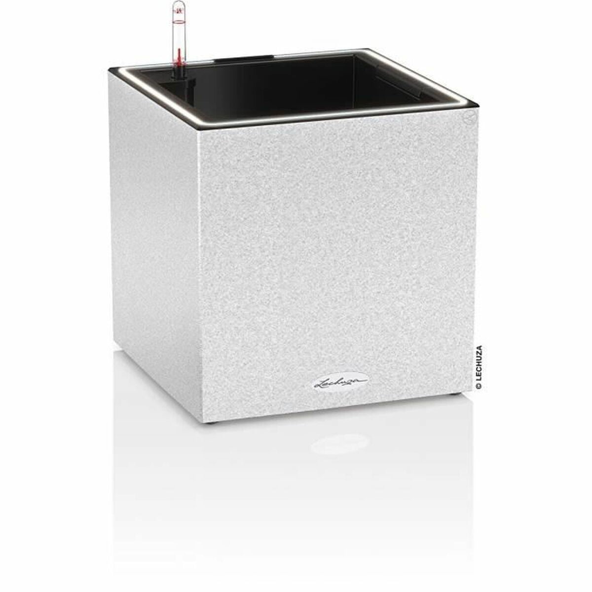Önmagában viselő virágpot lechuza fehér 30 x 30 cm-es LED