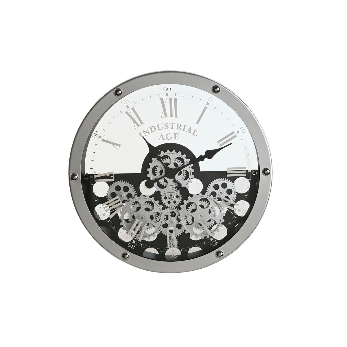 8424002092405 - Wanduhr nach Hause Esprit Schwarz Silber Metallkristall Zahnrad 52 x 85 x 52 cm 8424002092405 - Wanduhr nach Hause Esprit Schwarz Silber Metallkristall Zahnrad 52 x 85 x 52 cm