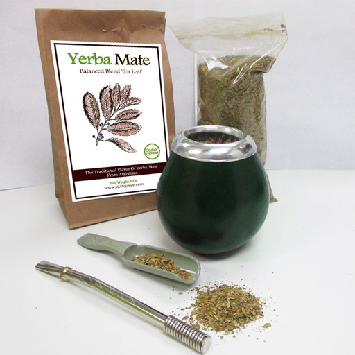 Argentina Yerba Mate Tea Gourd Cup Artisan + Straw Bombilla + 6 Oz Leaf Bag  Kit, 1 - Kroger