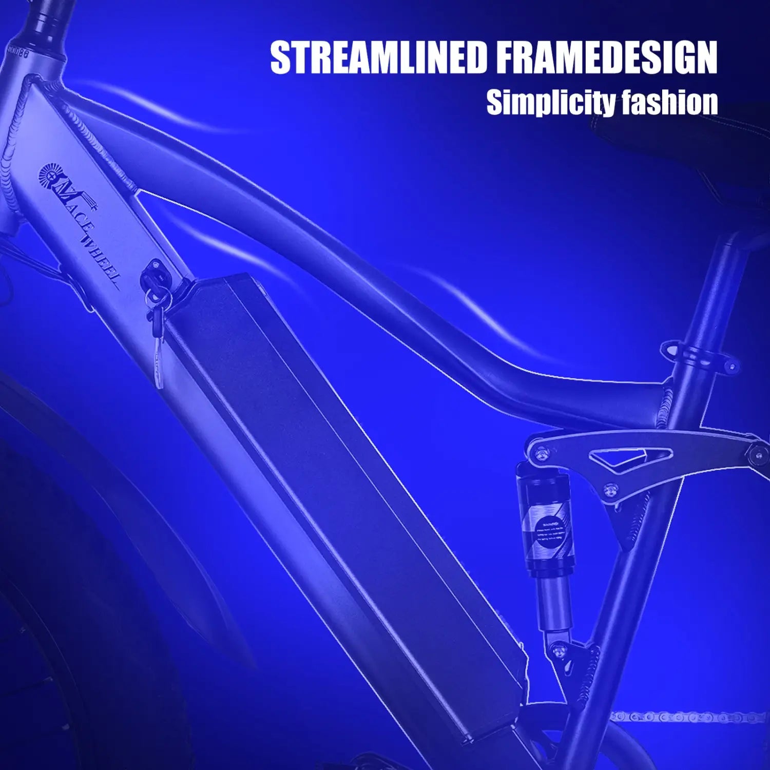 Bicicleta elétrica CMACEWHEEL TP26 com bateria de lítio 48V17AH, para adultos, com pneu largo de 26*4 polegadas, para montanha e neve