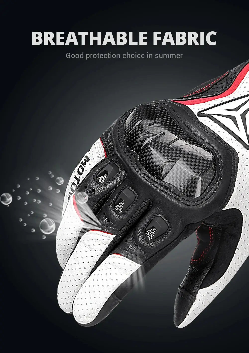 Luvas de moto respiráveis em pele genuína com ecrã táctil, luvas de moto à prova de vento e quentes para conduzir motocross