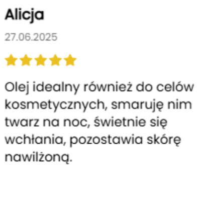Opinia na temat oleju z ogórecznika od klienta Pestka Zdrowia