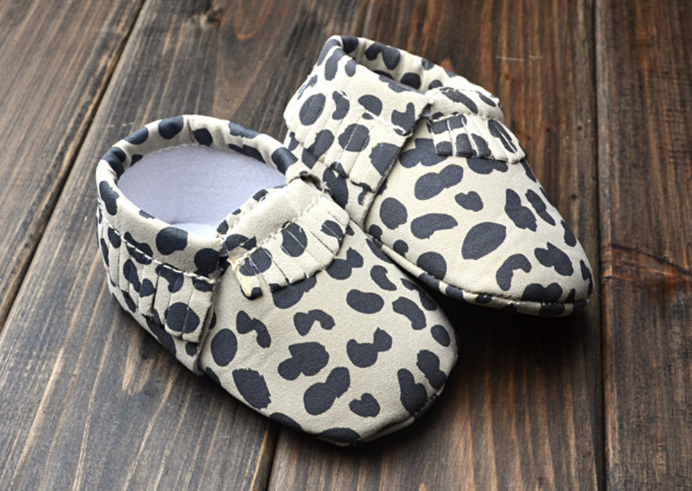 leopard print baby moccasins